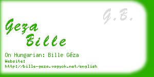 geza bille business card